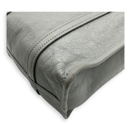 Balenciaga Bazaar Shopper Top Handle Bag Grey in Lambskin, Silver hardware_12