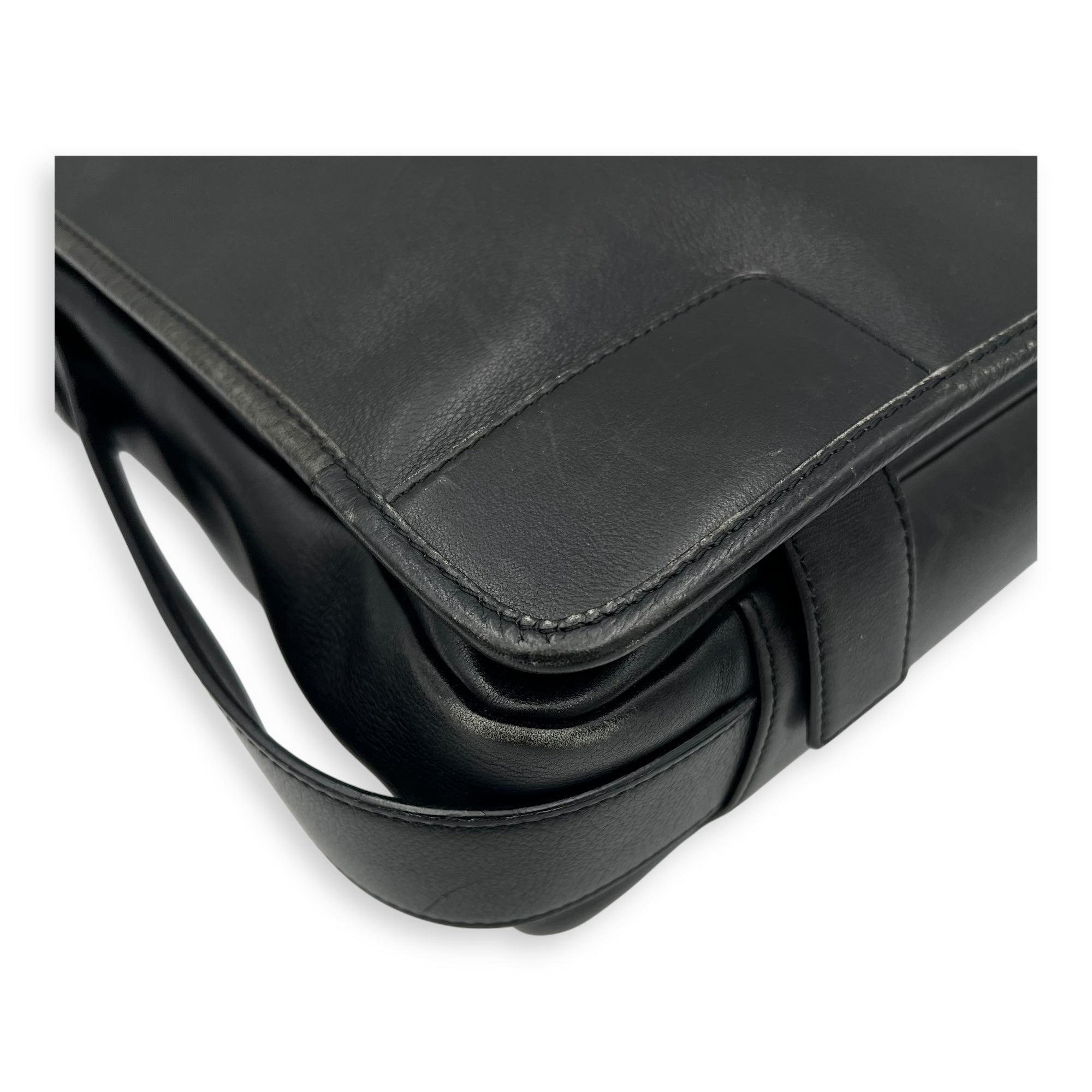 Loewe Vintage Crossbody Bag Black in Calfskin, Silver hardware_10