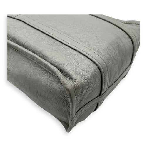 Balenciaga Bazaar Shopper Top Handle Bag Grey in Lambskin, Silver hardware_11