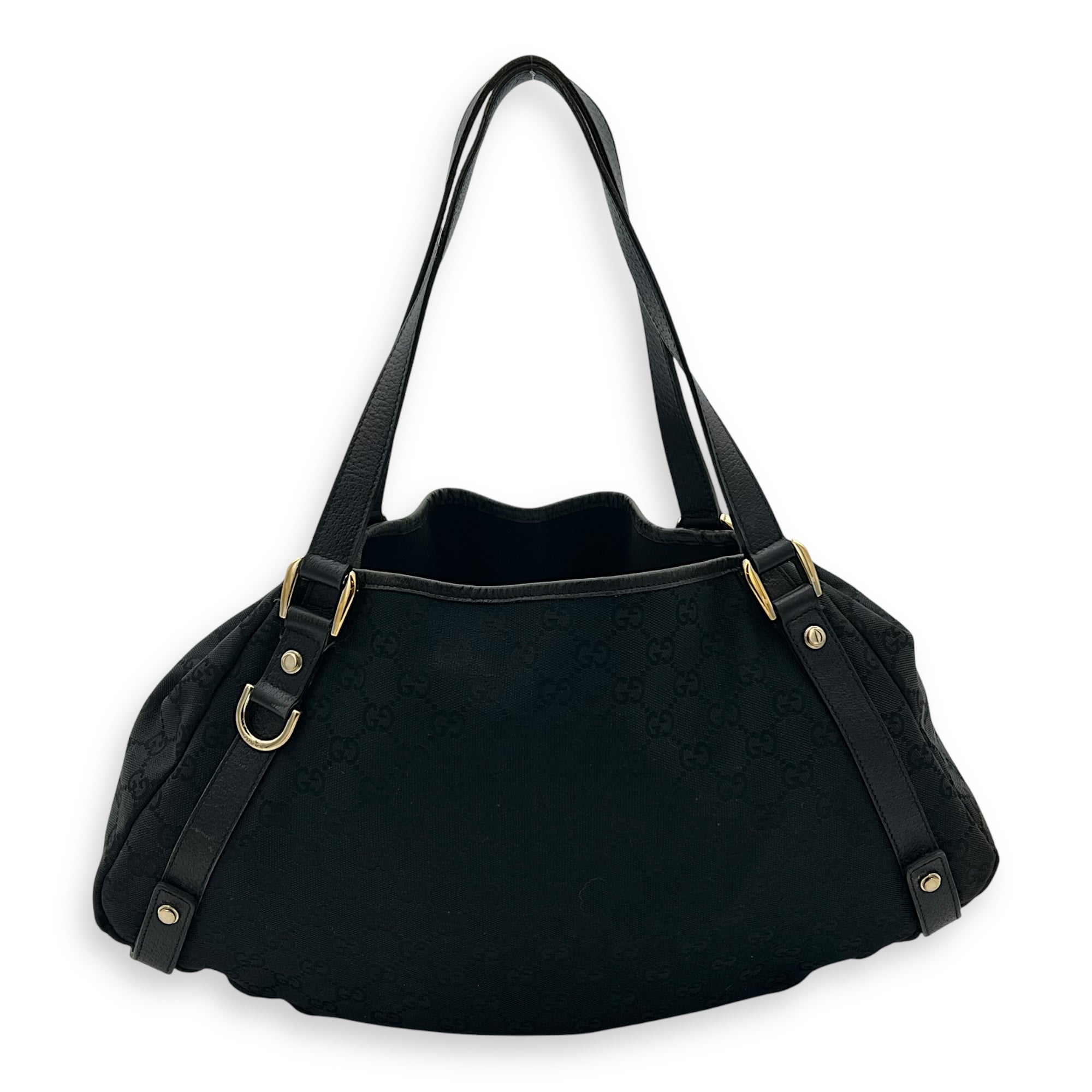 Gucci GG Shoulder Bag Black in Canvas, Gold hardware_1