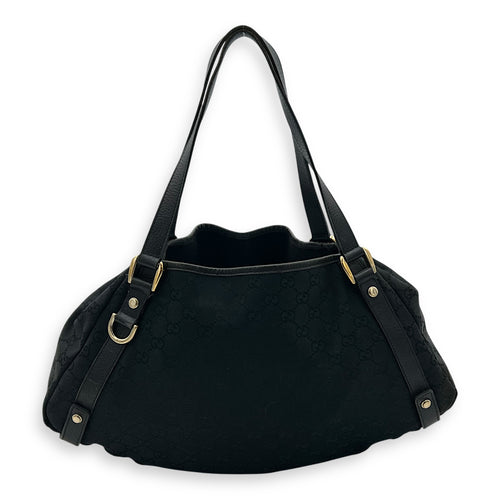 Gucci GG Shoulder Bag Black in Canvas, Gold hardware_1