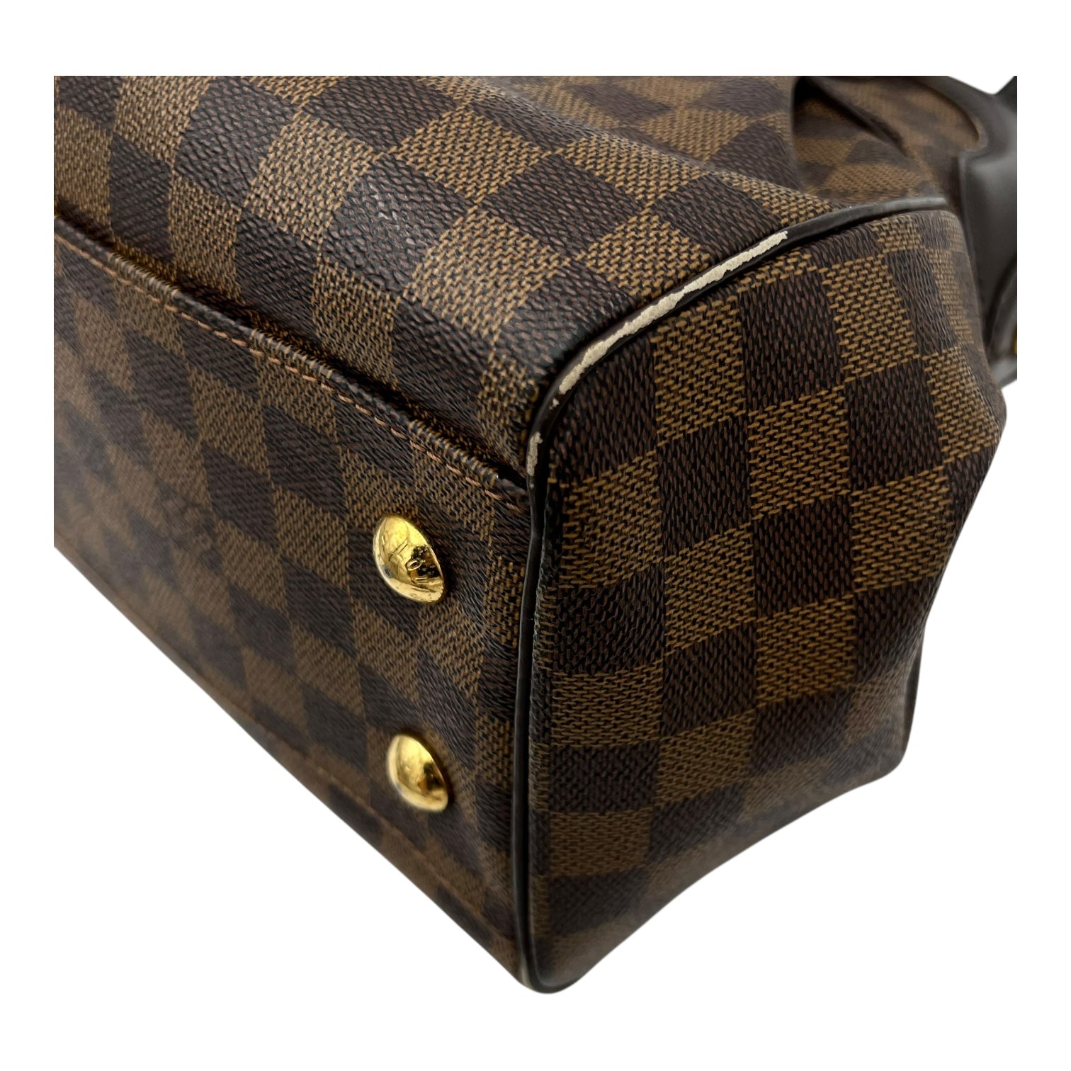 Louis Vuitton Trevi Top Handle Bag Damier Ebene in Coated Canvas, Gold hardware_14