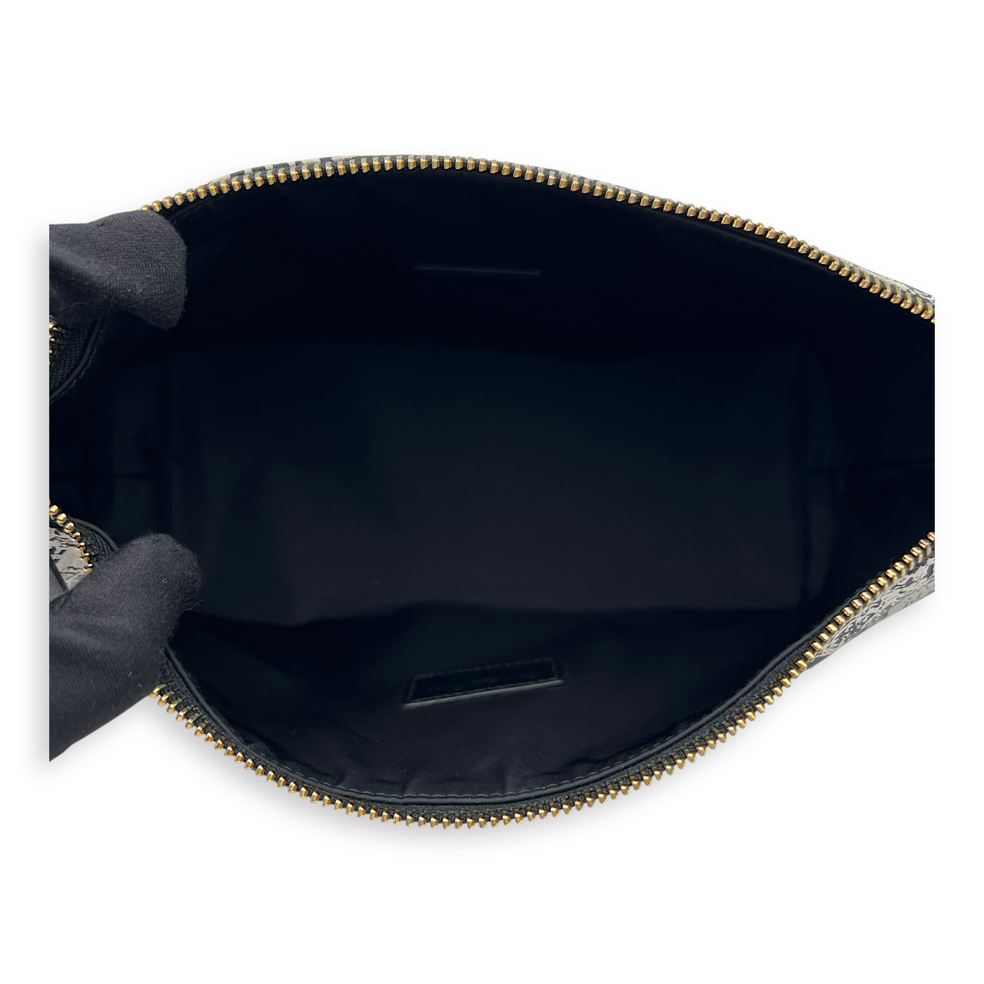 Christian Dior Norma Top Handle Bag Black in Canvas, Silver hardware_6
