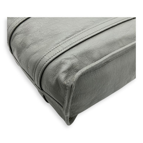 Balenciaga Bazaar Shopper Top Handle Bag Grey in Lambskin, Silver hardware_10
