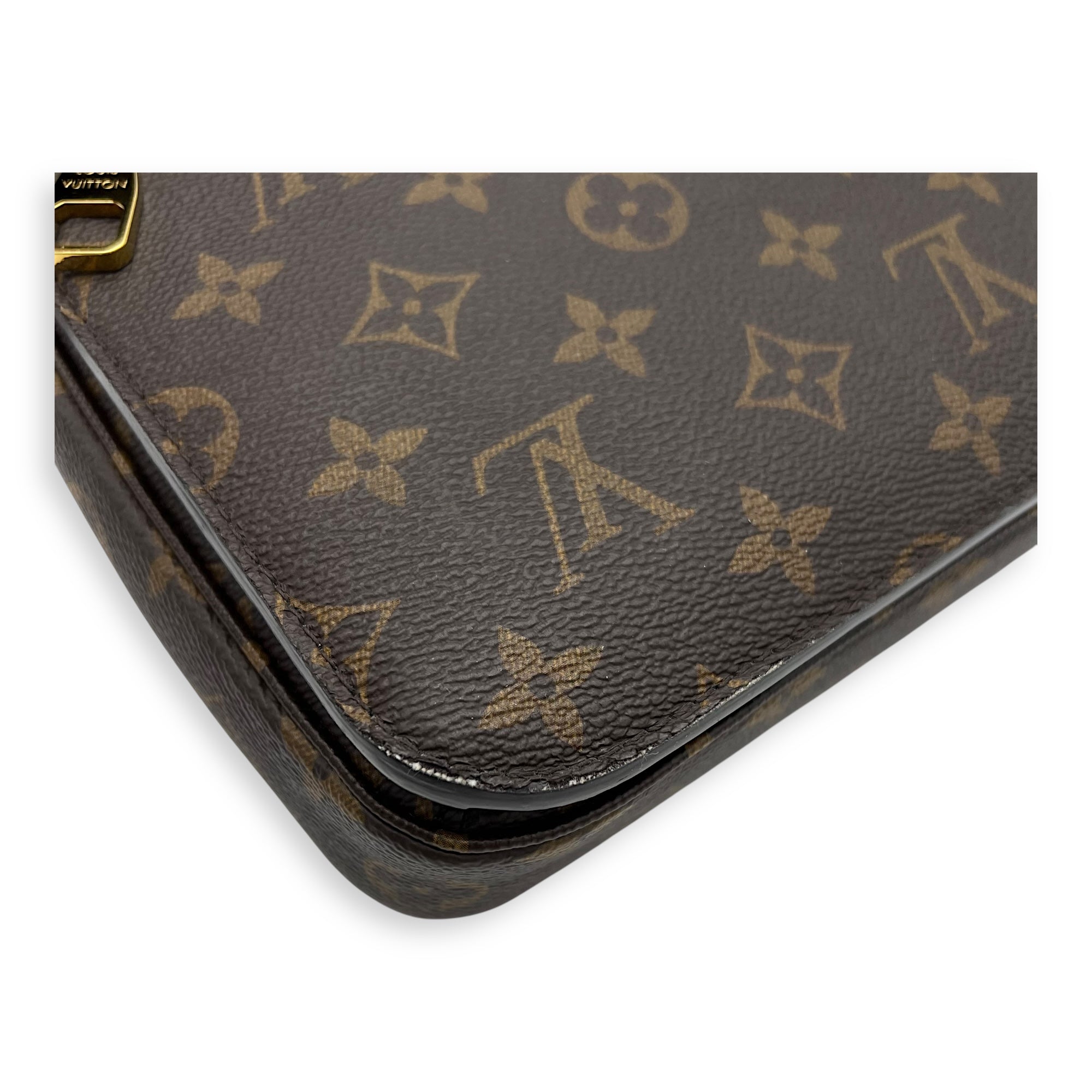 Louis Vuitton Metis Brown Crossbody Bag in Monogram Coated Canvas, Gold hardware_13