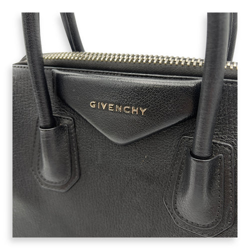 Givenchy Antigona Black Top Handle Bag in Goat Leather, Silver hardware_7