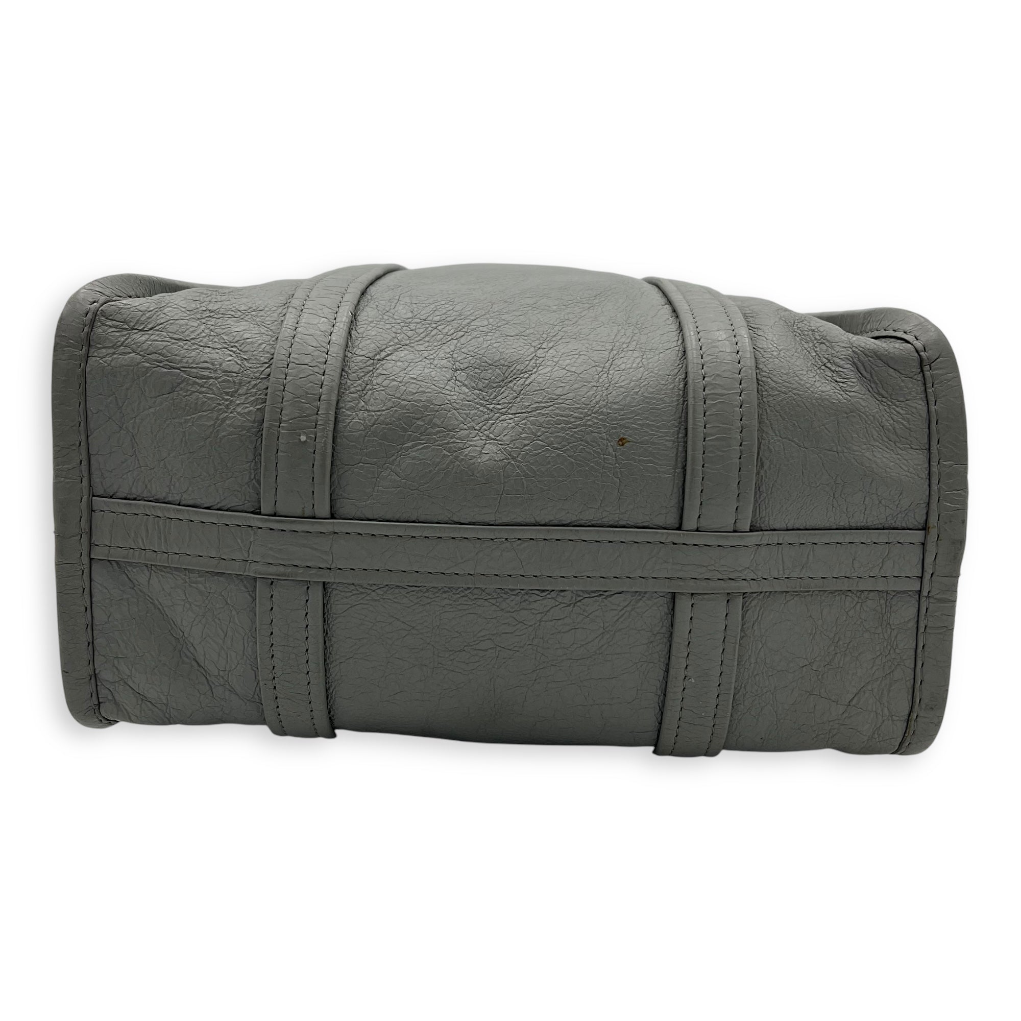 Balenciaga Bazaar Shopper Top Handle Bag Grey in Lambskin, Silver hardware_5