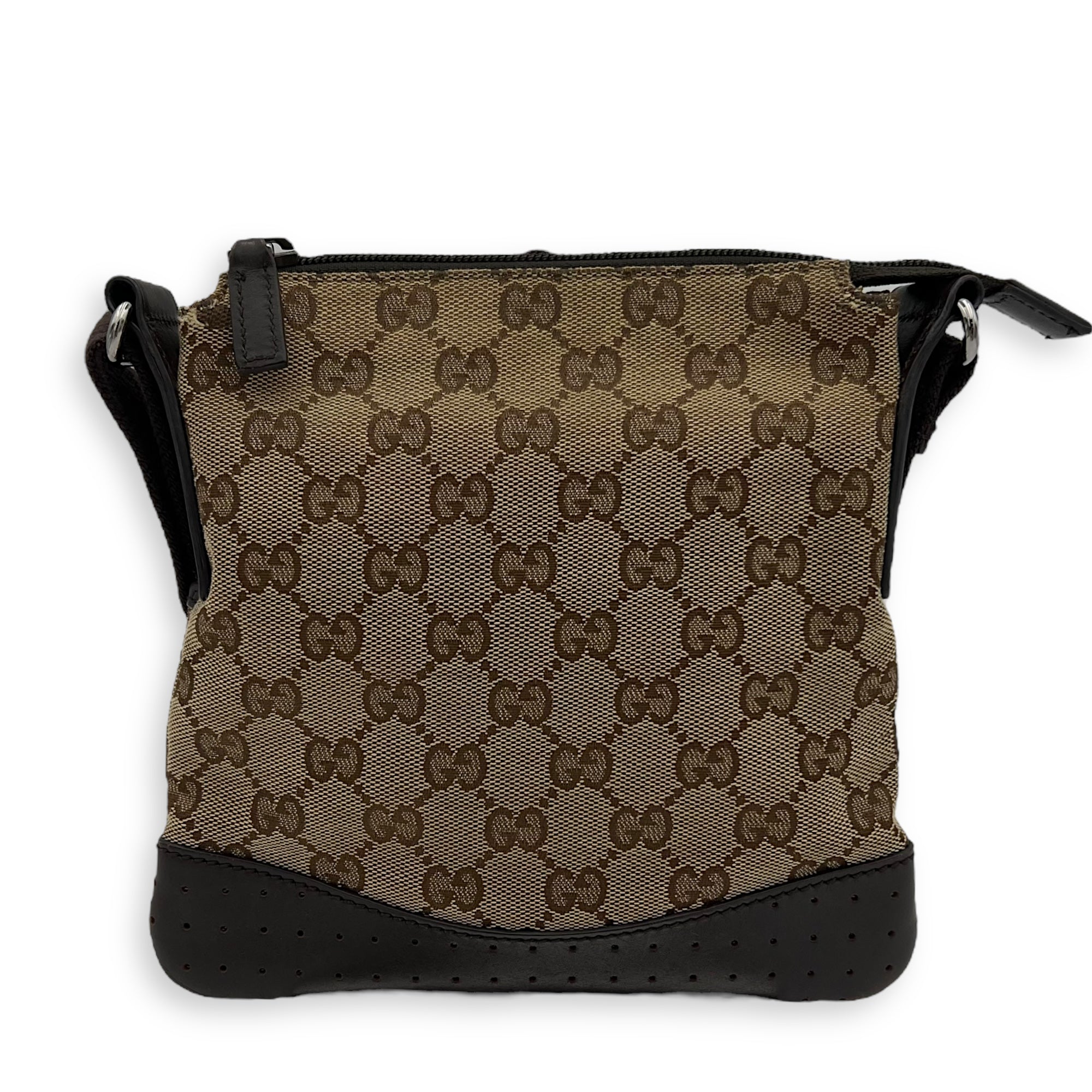 Gucci GG Crossbody Bag Brown in Canvas, Silver hardware_2