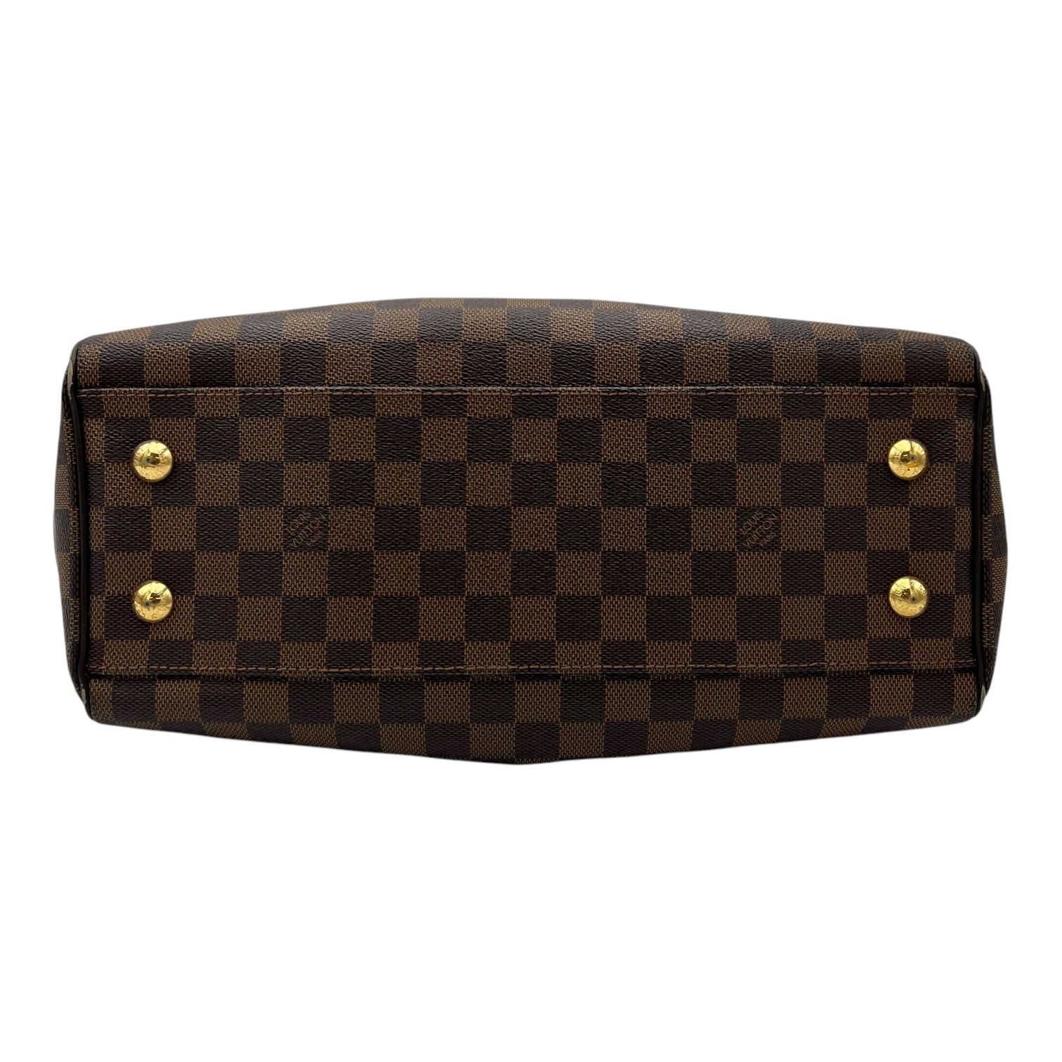 Louis Vuitton Trevi Top Handle Bag Damier Ebene in Coated Canvas, Gold hardware_5