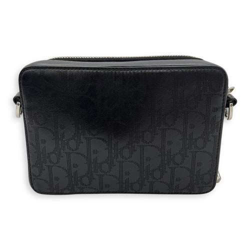 Christian Dior Oblique Crossbody Bag Small Black in Calfskin, Silver hardware_2
