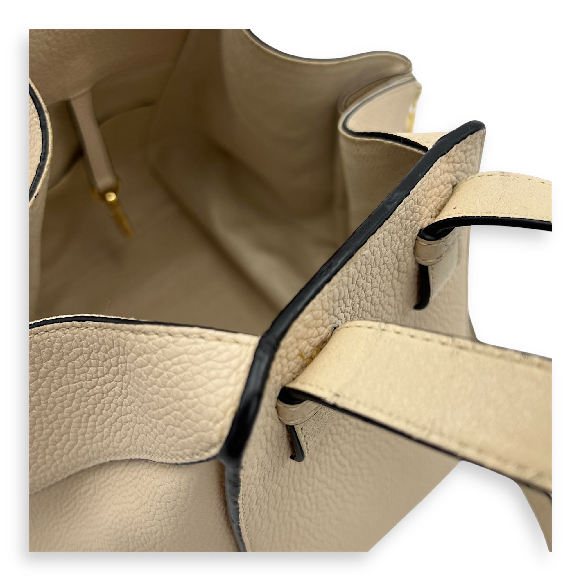 Loewe Hammock Small Beige Shoulder Bag in Calfskin, Gold hardware_10