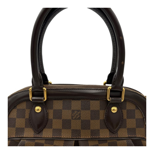 Louis Vuitton Trevi Top Handle Bag Damier Ebene in Coated Canvas, Gold hardware_9