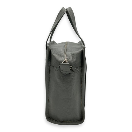 Balenciaga Bazaar Shopper Top Handle Bag Grey in Lambskin, Silver hardware_4