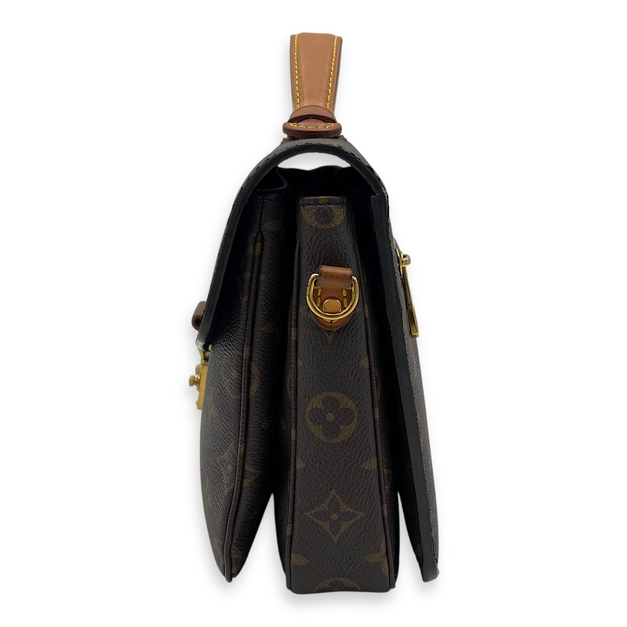 Louis Vuitton Metis Brown Crossbody Bag in Monogram Coated Canvas, Gold hardware_4