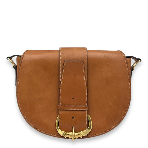 Celine Camarat Crossbody Bag Brown in Calfskin, Gold hardware_1