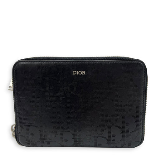 Christian Dior Oblique Crossbody Bag Small Black in Calfskin, Silver hardware_1