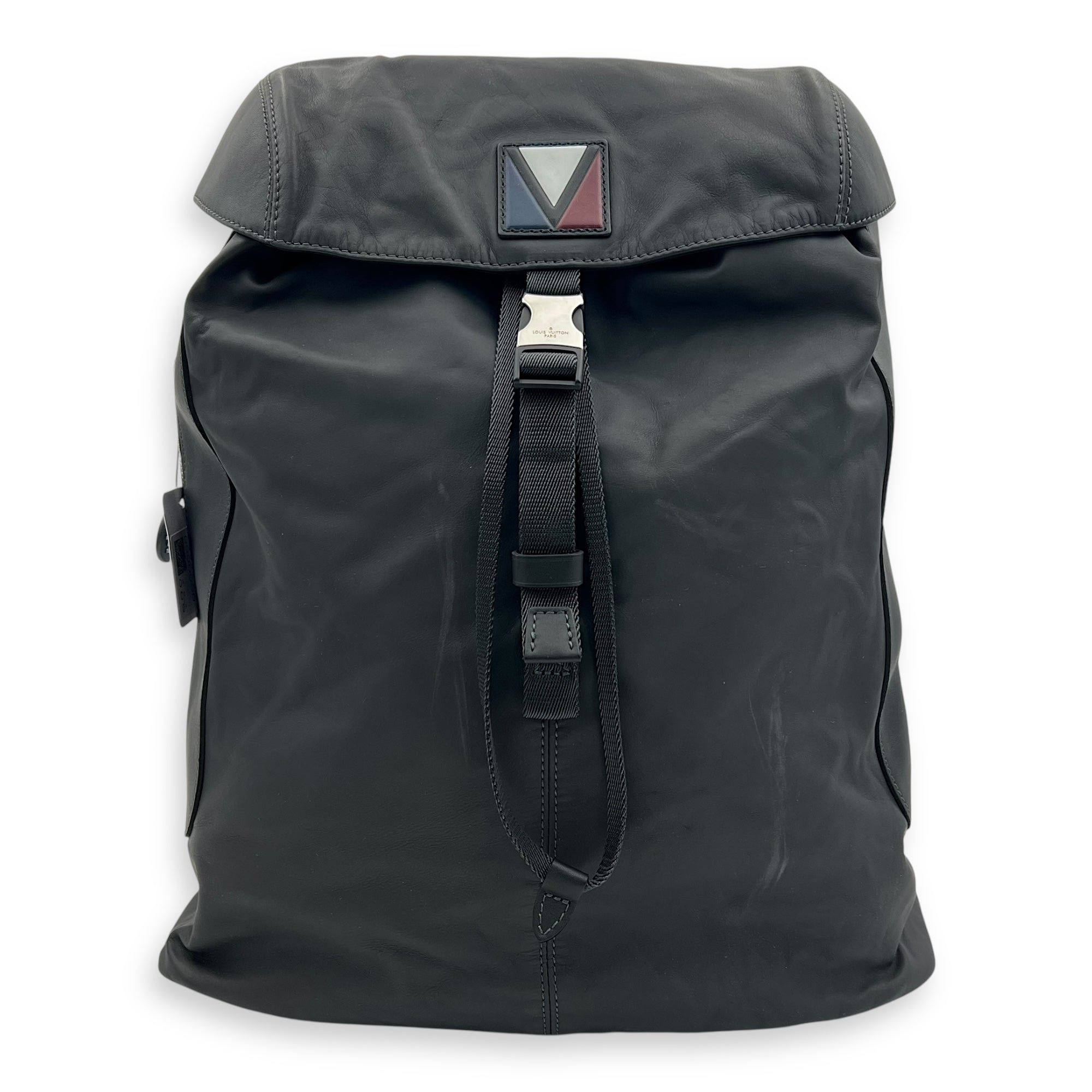 Louis Vuitton V-Line Pulse Grey Backpack in Calfskin, Silver hardware_1