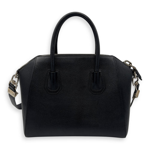 Givenchy Antigona Black Top Handle Bag in Goat Leather, Silver hardware_2