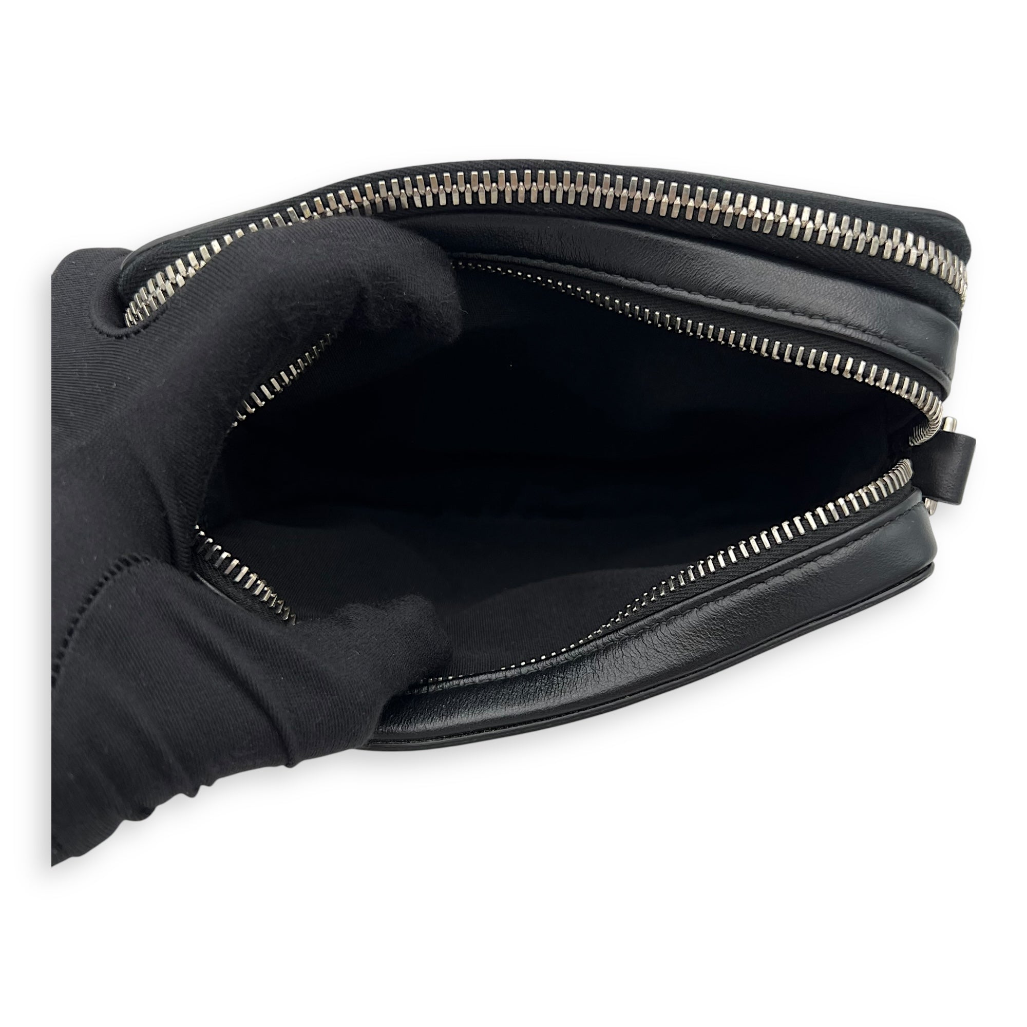 Christian Dior Oblique Crossbody Bag Small Black in Calfskin, Silver hardware_6