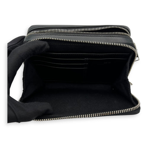 Christian Dior Oblique Crossbody Bag Small Black in Calfskin, Silver hardware_7