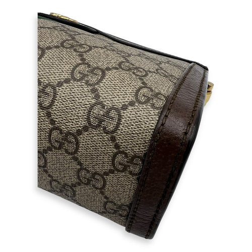 Gucci Ophidia Crossbody Bag Brown in Coated Canvas, Gold hardware_14