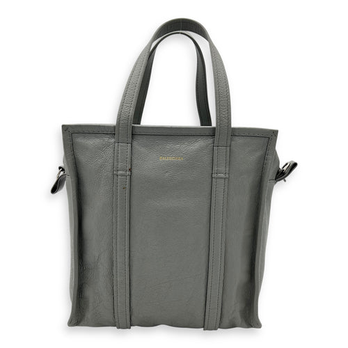 Balenciaga Bazaar Shopper Top Handle Bag Grey in Lambskin, Silver hardware_1