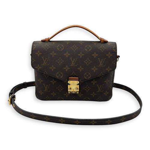 Louis Vuitton Metis Brown Crossbody Bag in Monogram Coated Canvas, Gold hardware_15