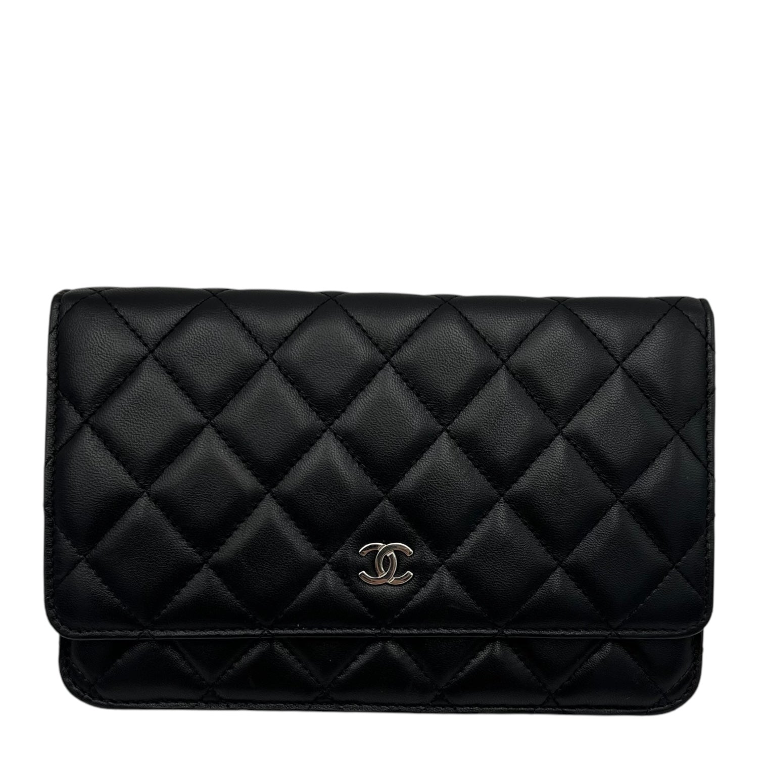 Lambskin Chanel Wallet On Chain Silver Chanel Classic Wallet On