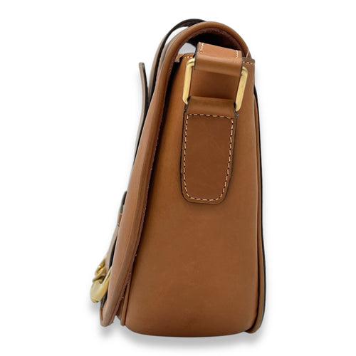 Celine Camarat Crossbody Bag Brown in Calfskin, Gold hardware_4