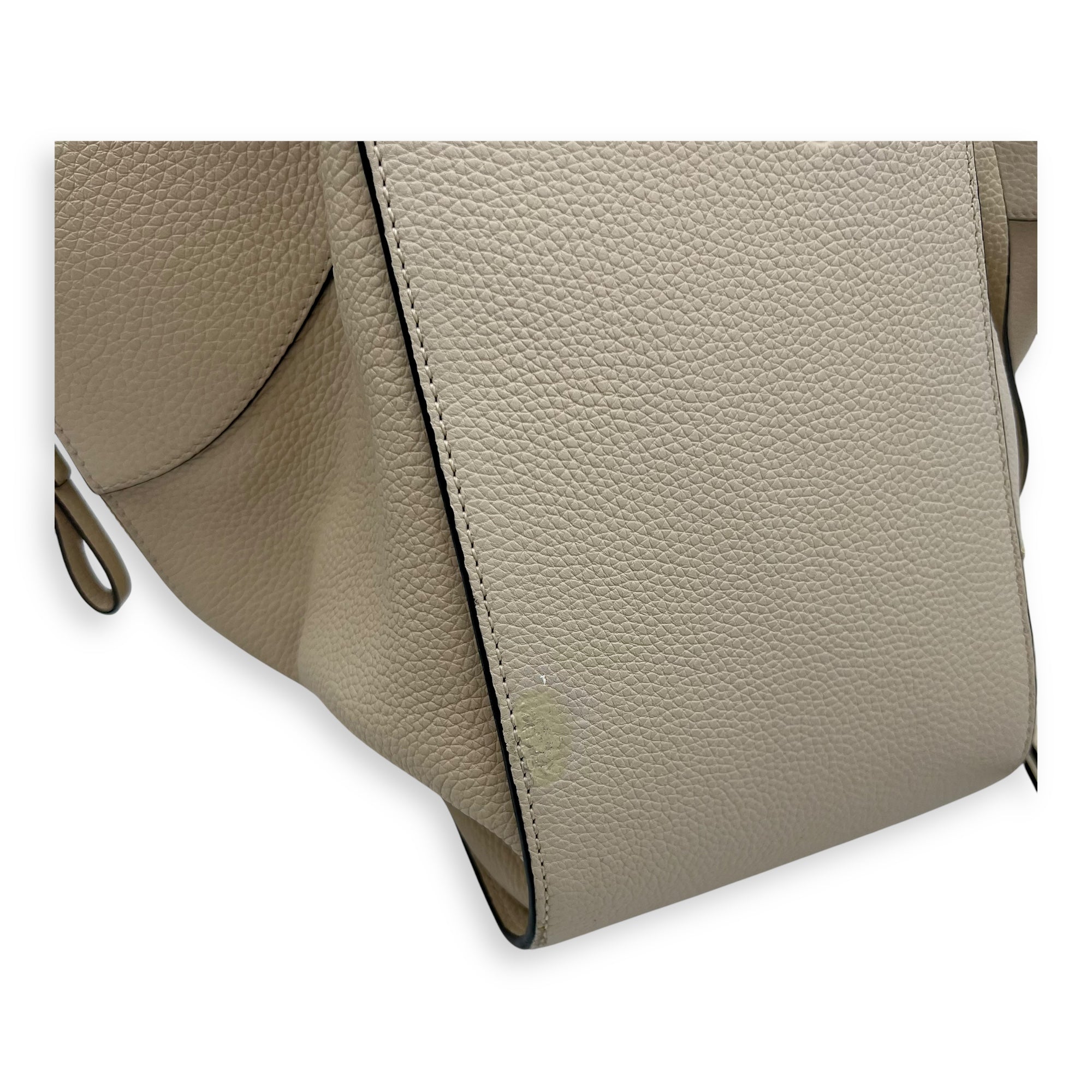 Loewe Hammock Small Beige Shoulder Bag in Calfskin, Gold hardware_13