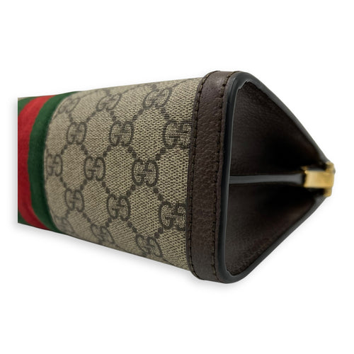 Gucci Ophidia Crossbody Bag Brown in Coated Canvas, Gold hardware_13