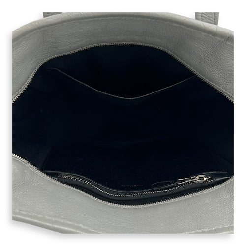 Balenciaga Bazaar Shopper Top Handle Bag Grey in Lambskin, Silver hardware_6