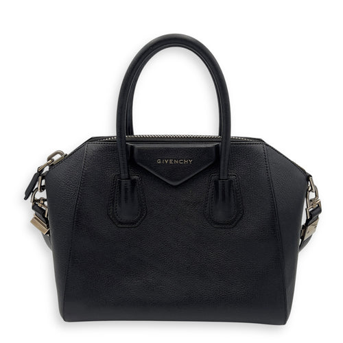 Givenchy Antigona Black Top Handle Bag in Goat Leather, Silver hardware_1