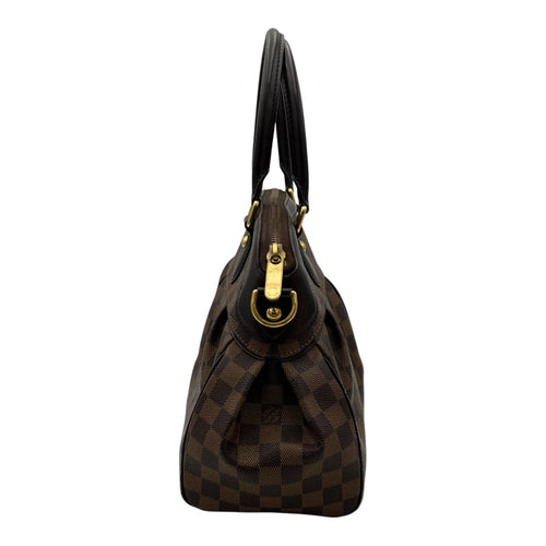 Louis Vuitton Trevi Top Handle Bag Damier Ebene in Coated Canvas, Gold hardware_3