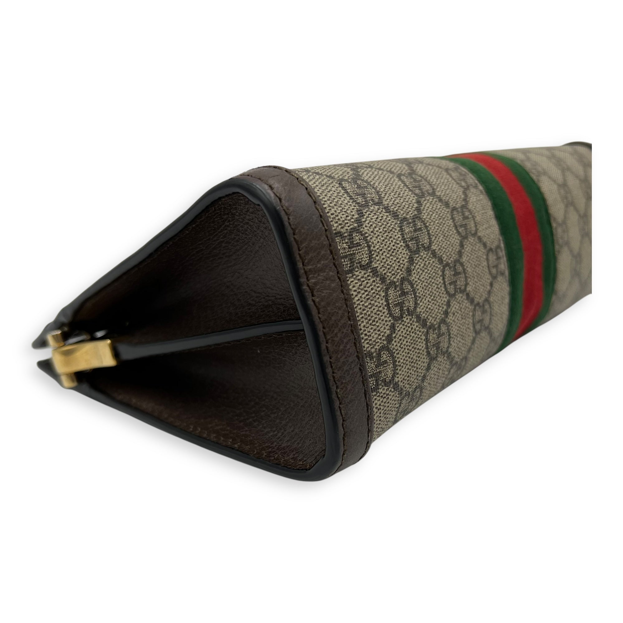 Gucci Ophidia Crossbody Bag Brown in Coated Canvas, Gold hardware_12