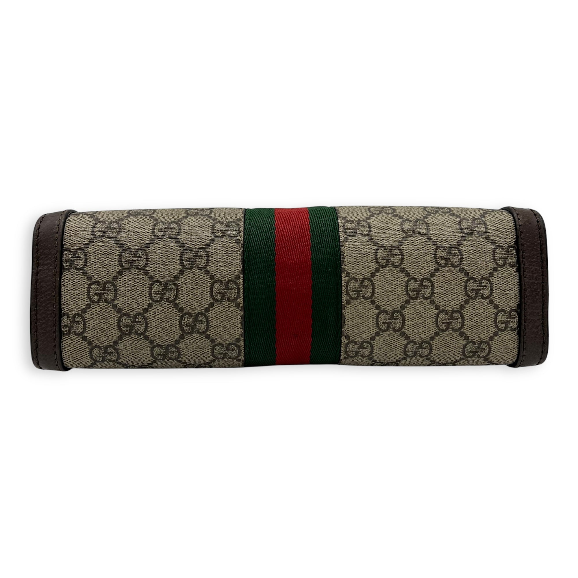 Gucci Ophidia Crossbody Bag Brown in Coated Canvas, Gold hardware_5
