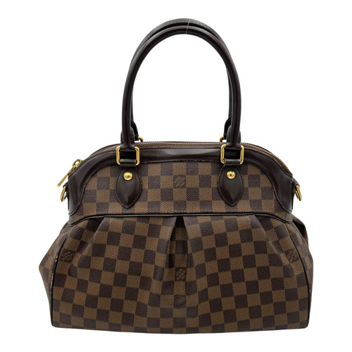 Louis Vuitton Trevi Top Handle Bag Damier Ebene in Coated Canvas, Gold hardware_1