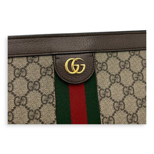 Gucci Ophidia Crossbody Bag Brown in Coated Canvas, Gold hardware_11