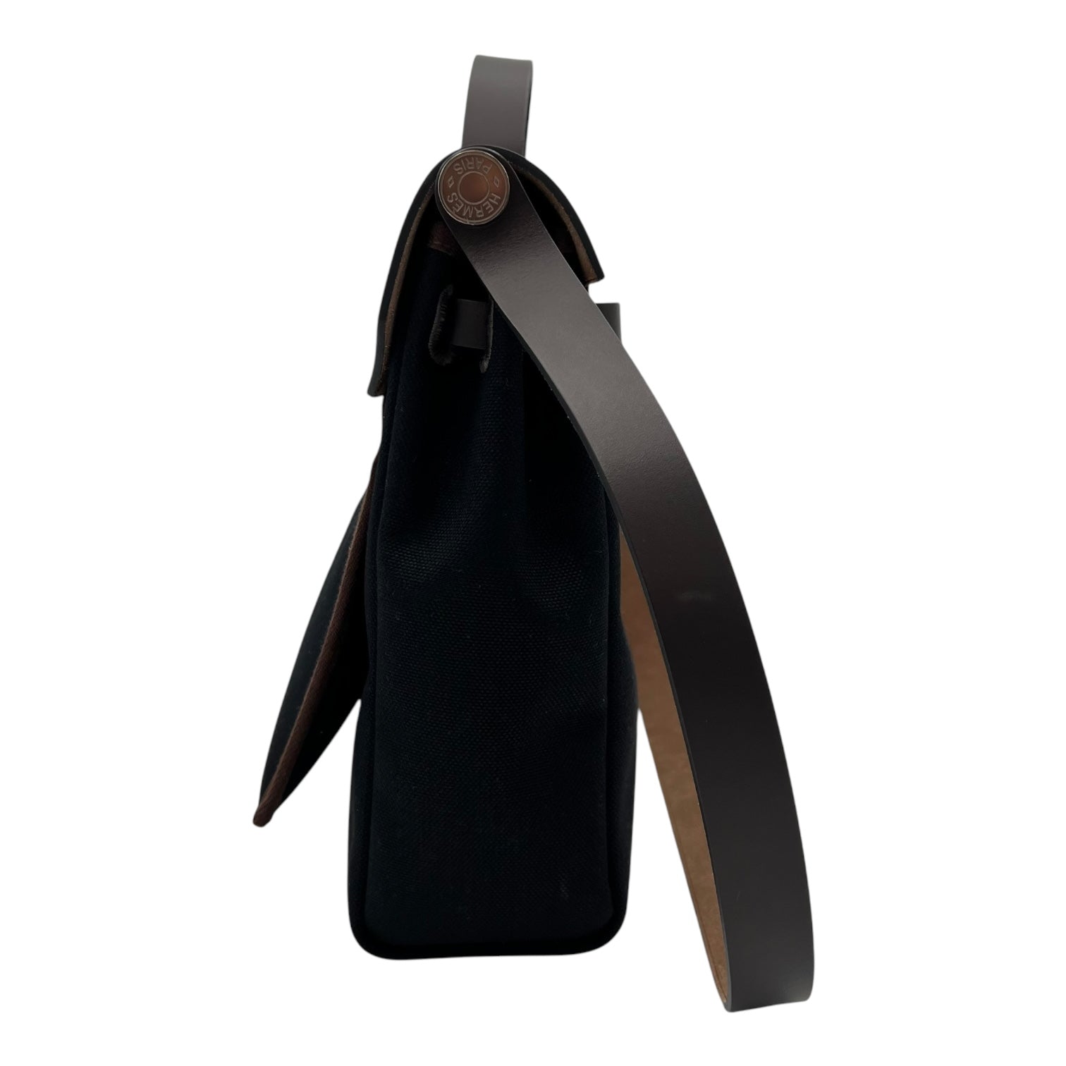 Hermès Herbag Black in Canvas, Palladium hardware_4