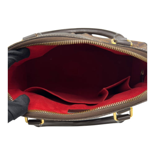 Louis Vuitton Trevi Top Handle Bag Damier Ebene in Coated Canvas, Gold hardware_6