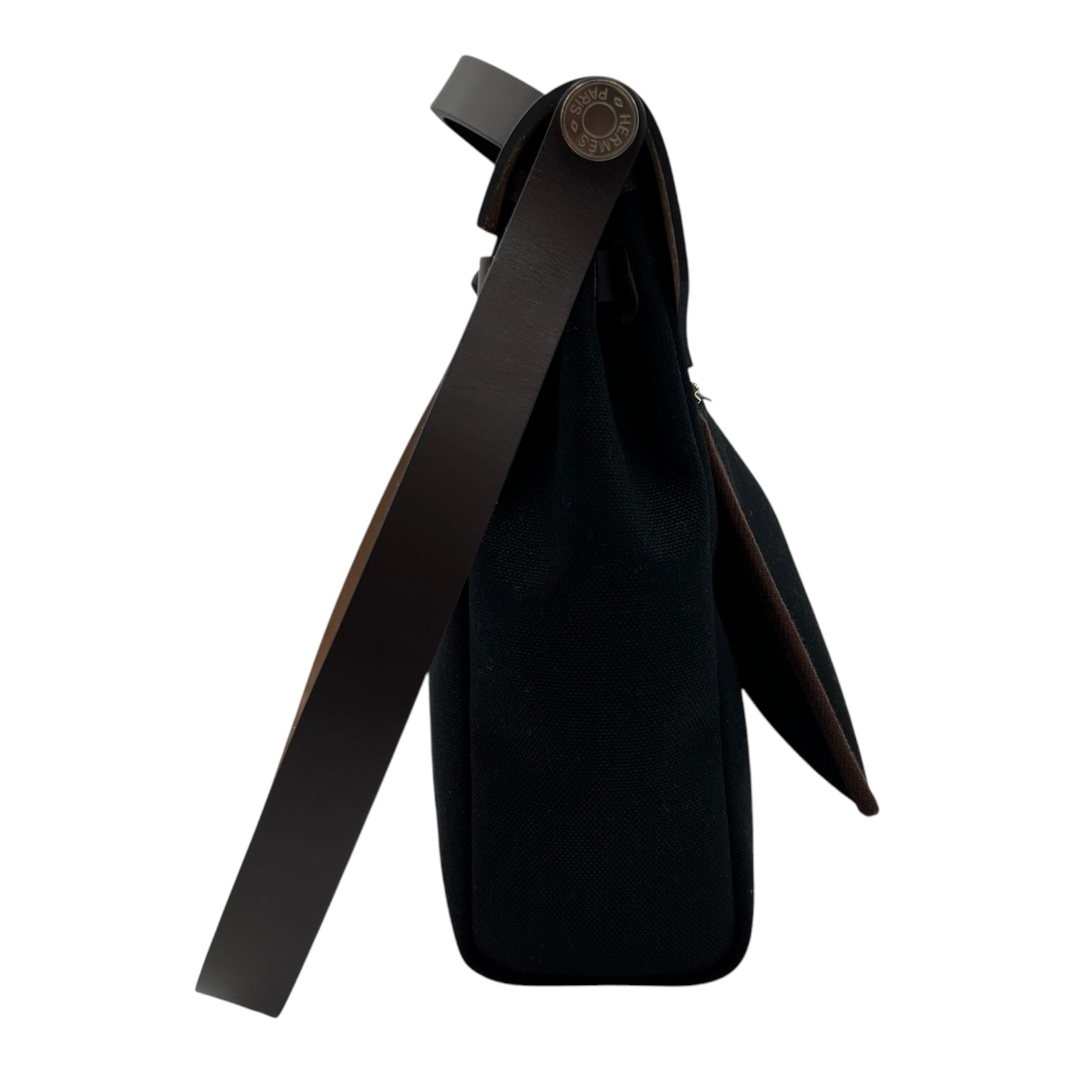 Hermès Herbag Black in Canvas, Palladium hardware_3