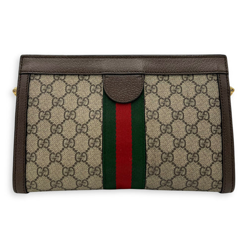 Gucci Ophidia Crossbody Bag Brown in Coated Canvas, Gold hardware_2