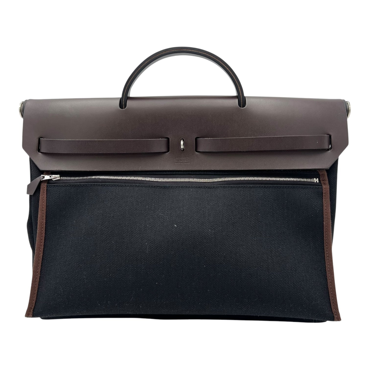 Hermès Herbag Black in Canvas, Palladium hardware_2