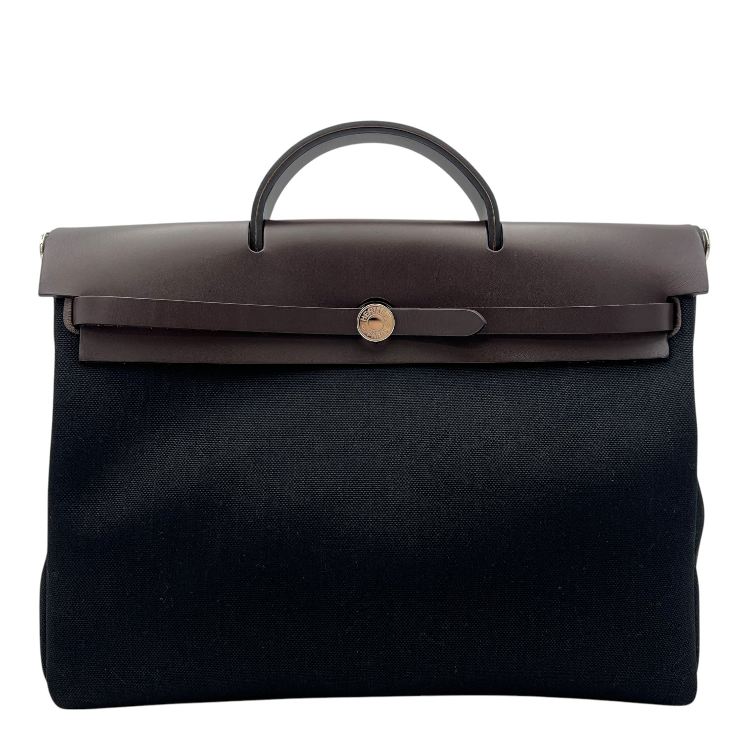 Hermès Herbag Black in Canvas, Palladium hardware_1