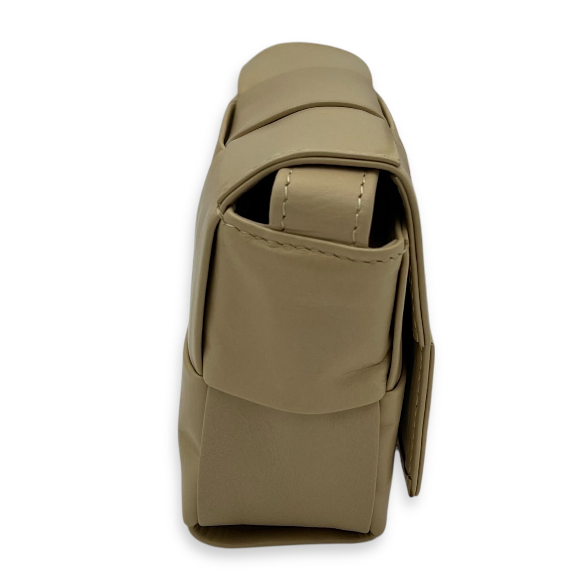 Bottega Veneta Cassette Crossbody Bag Beige in Calfskin_4