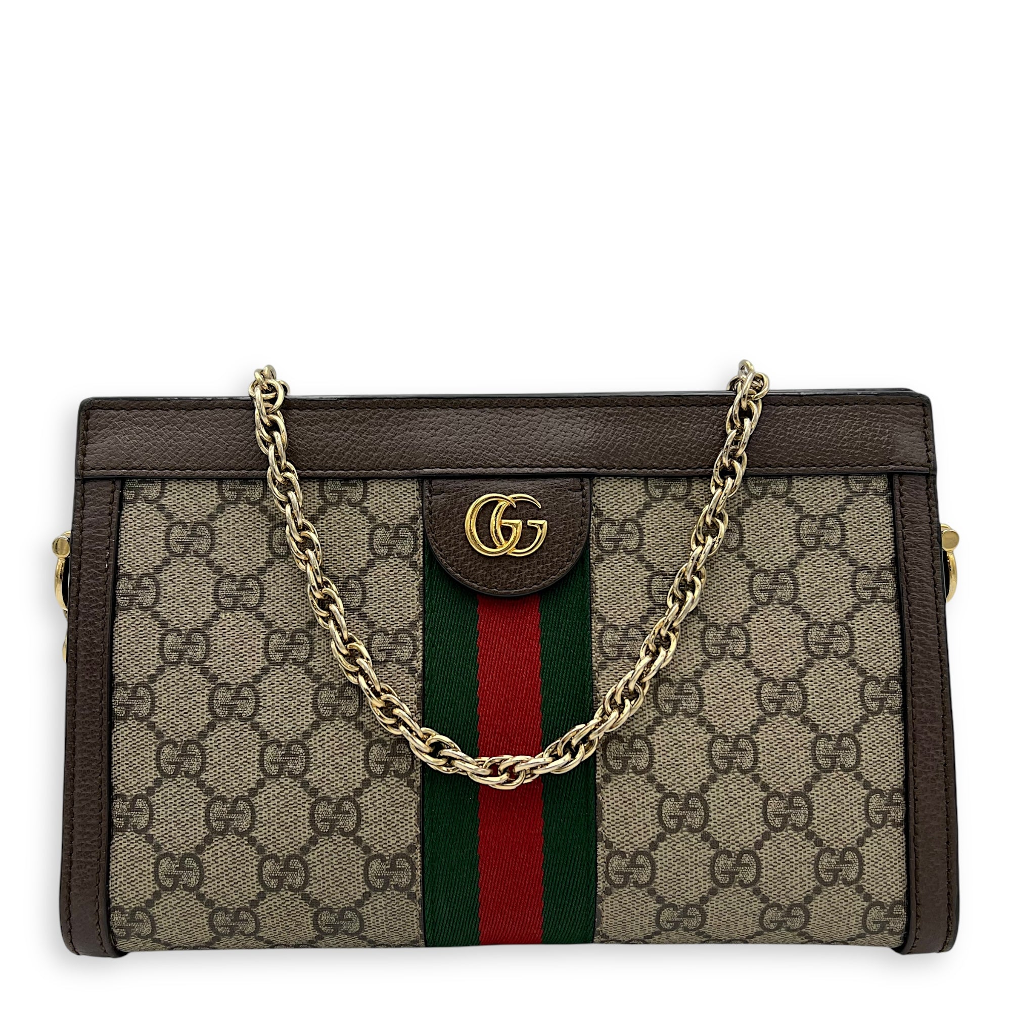 Gucci Ophidia Crossbody Bag Brown in Coated Canvas, Gold hardware_1