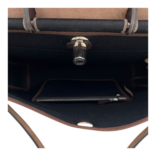 Hermès Herbag Black in Canvas, Palladium hardware_6