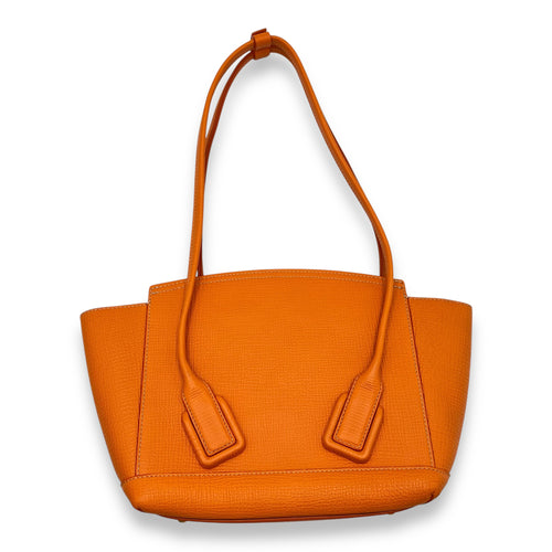 Bottega Veneta Arco Top Handle Bag Orange in Calfskin, Gold hardware_2