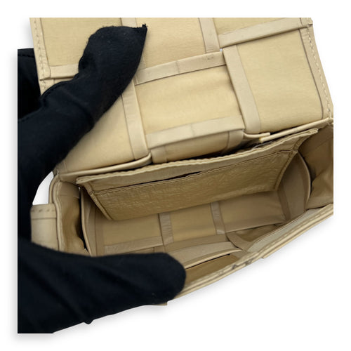 Bottega Veneta Cassette Crossbody Bag Beige in Calfskin_6