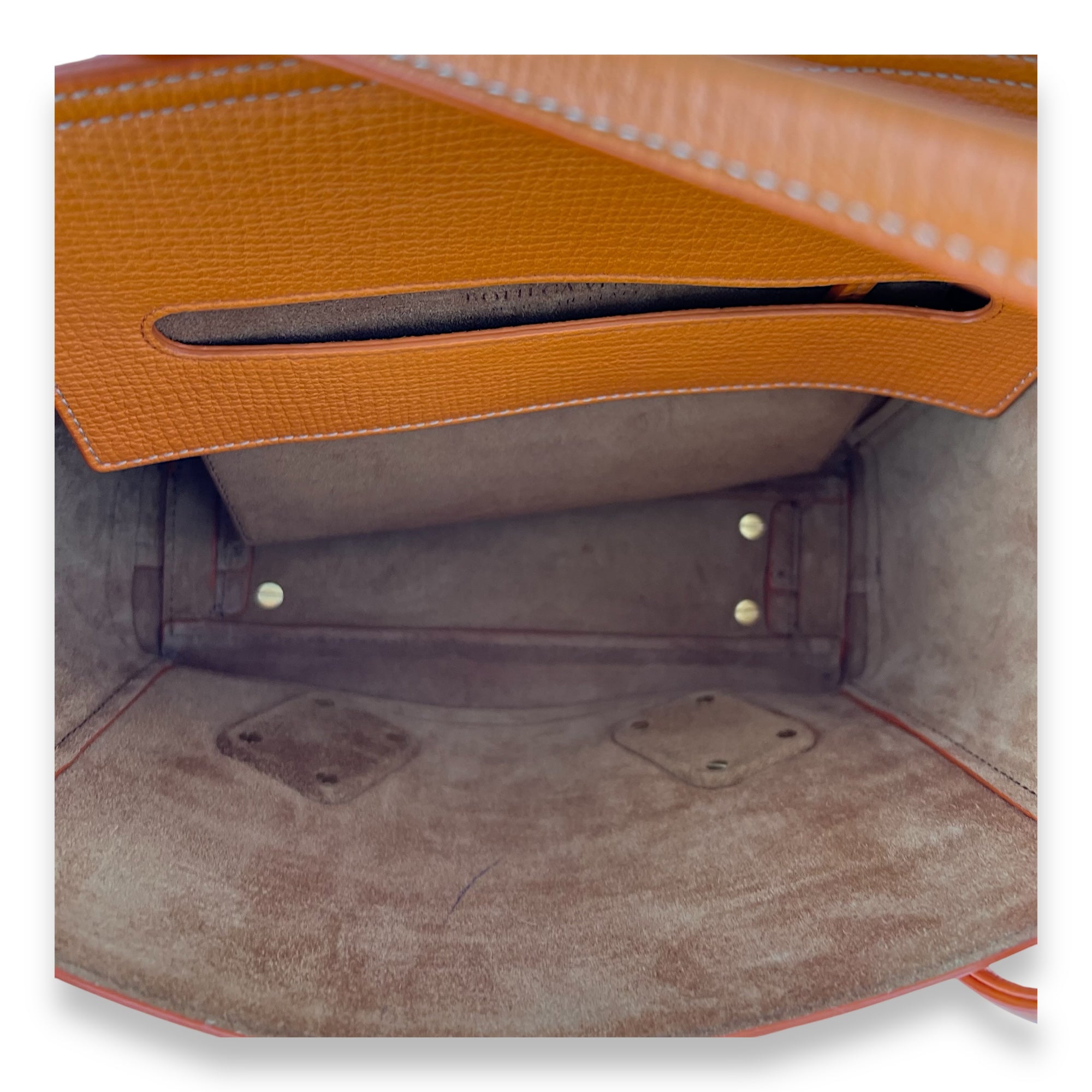 Bottega Veneta Arco Top Handle Bag Orange in Calfskin, Gold hardware_6